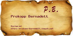 Prokopp Bernadett névjegykártya