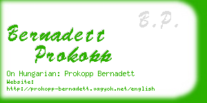 bernadett prokopp business card